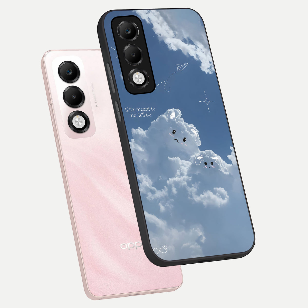  Cloud Bunny Dreams phone case For Oppo K13x 5G showing premium glass back cover with detailed artwork