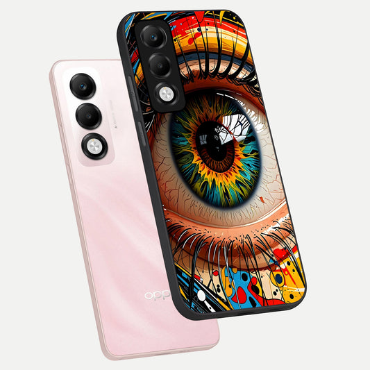  Colorful Eye phone case For Oppo K13x 5G showing premium glass back cover with detailed artwork