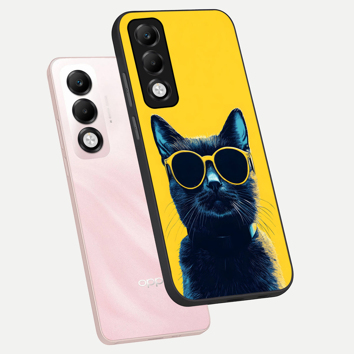  Cool Cat Vibes phone case For Oppo K13x 5G showing premium glass back cover with detailed artwork