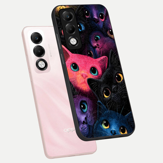  Cosmic Cats Dreams phone case For Oppo K13x 5G showing premium glass back cover with detailed artwork