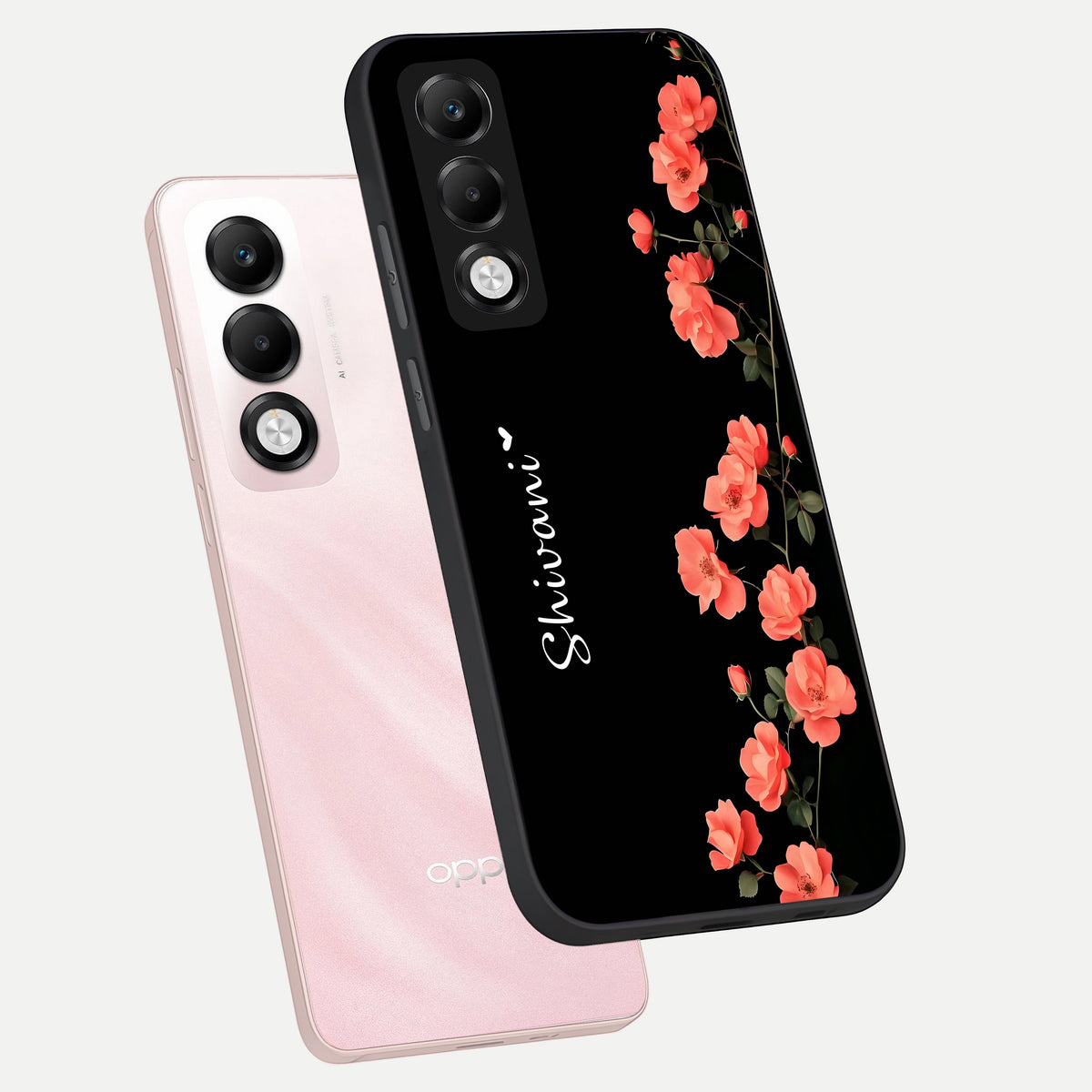 Crimson Bloom Grace Custom Name phone case For Oppo K13x 5G showing premium glass back cover with detailed artwork