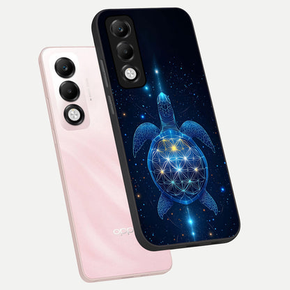  Crimson Blue Turtle phone case For Oppo K13x 5G showing premium glass back cover with detailed artwork