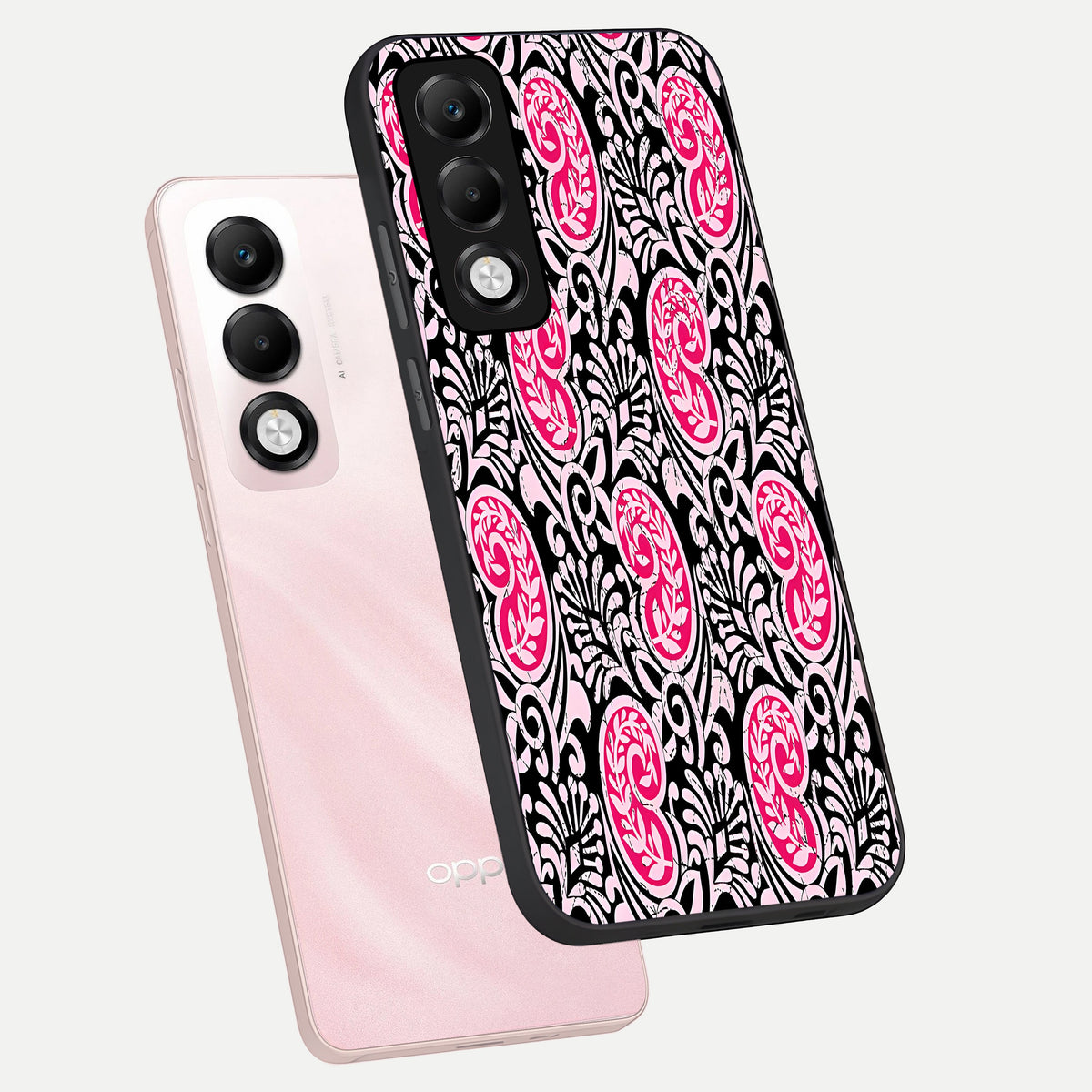  Crimson Paisley Charm phone case For Oppo K13x 5G showing premium glass back cover with detailed artwork