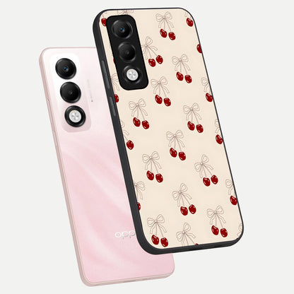  Cute Cherry Pattern phone case For Oppo K13x 5G showing premium glass back cover with detailed artwork