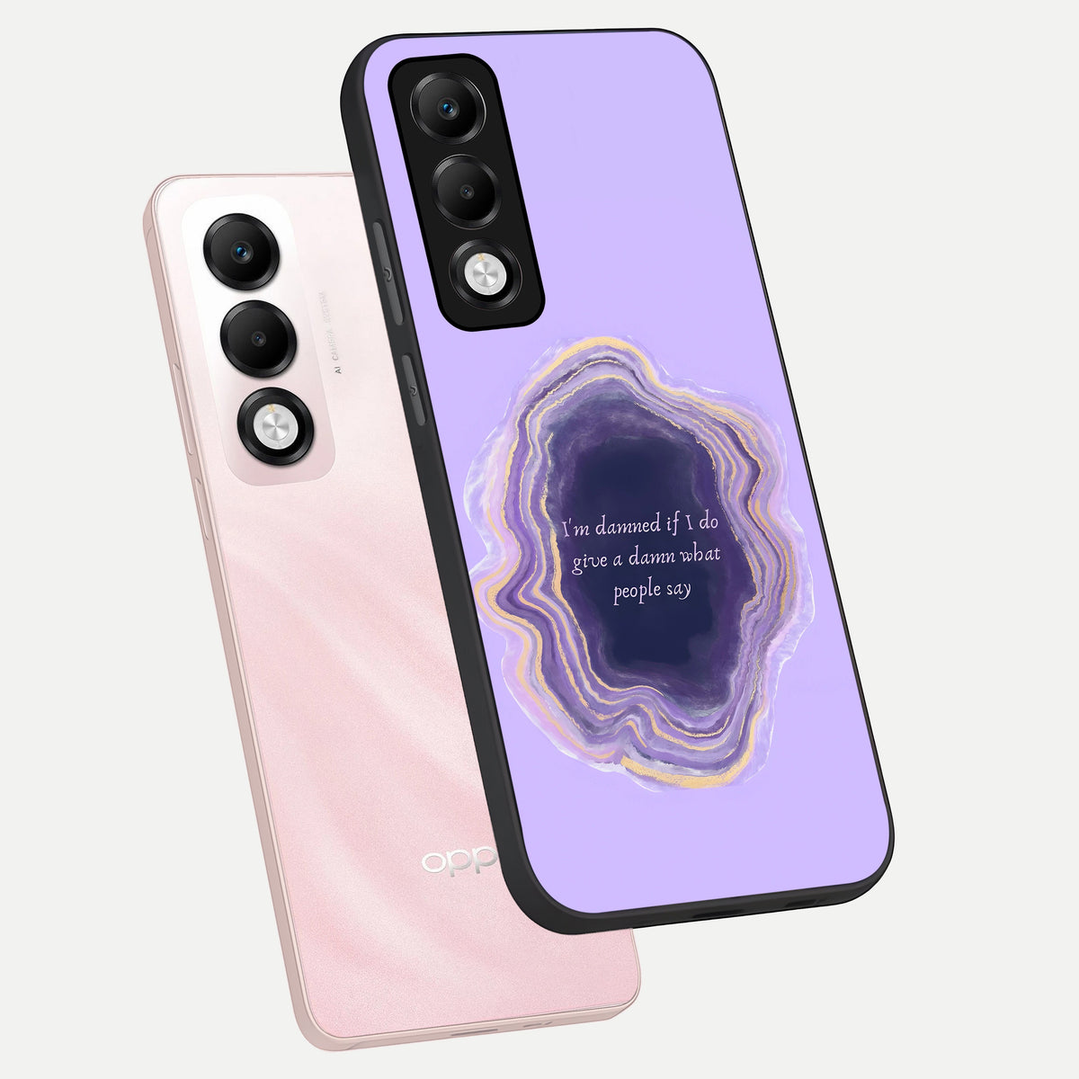  Damned People Quote phone case For Oppo K13x 5G showing premium glass back cover with detailed artwork