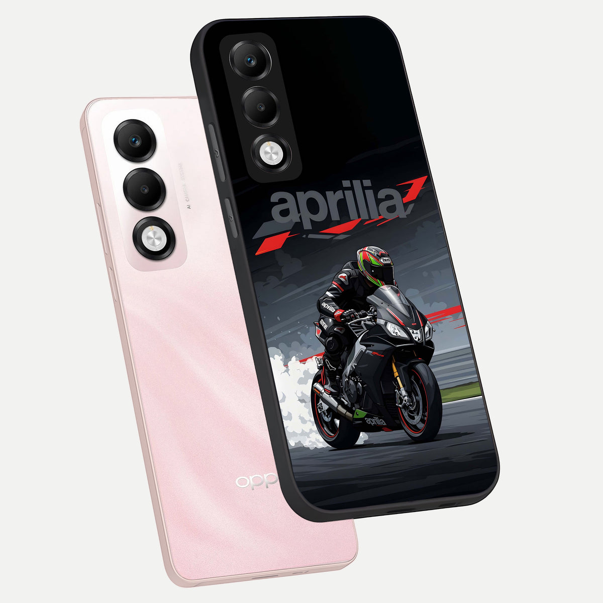  Dark Aprilla phone case For Oppo K13x 5G showing premium glass back cover with detailed artwork