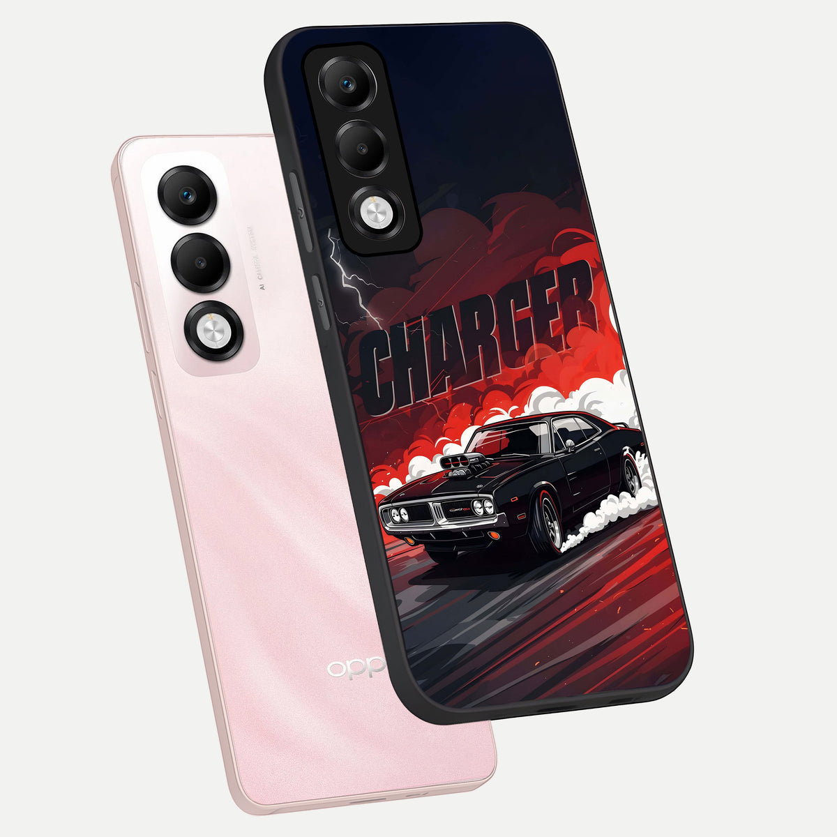  Dark Charger Fury phone case For Oppo K13x 5G showing premium glass back cover with detailed artwork