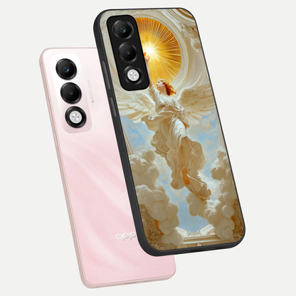  Divine Light Angel phone case For Oppo K13x 5G showing premium glass back cover with detailed artwork