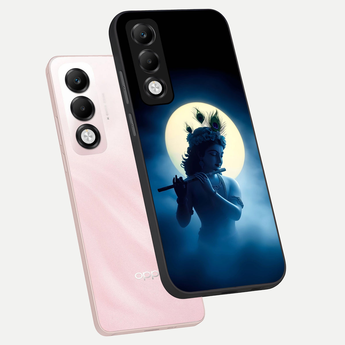  Divine Moon Flute phone case For Oppo K13x 5G showing premium glass back cover with detailed artwork