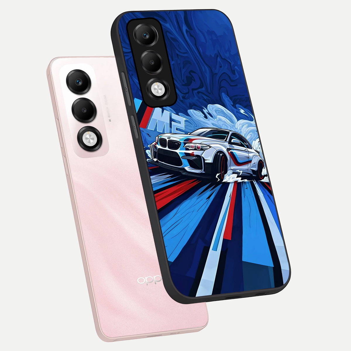  Drift Power Rush phone case For Oppo K13x 5G showing premium glass back cover with detailed artwork