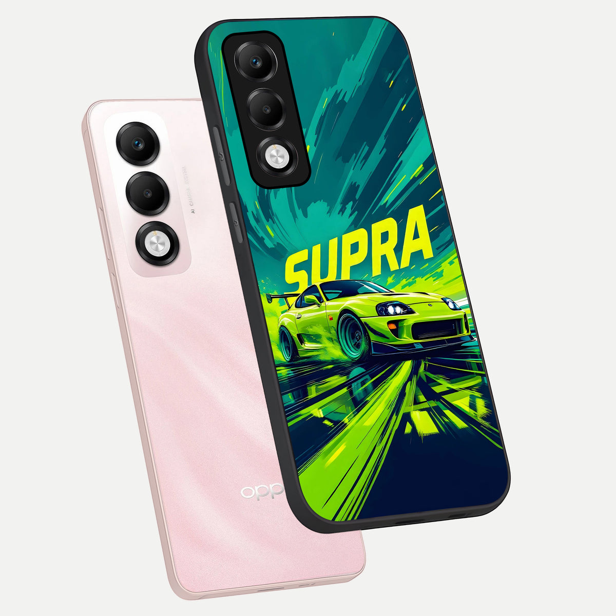  Electric Supra Thunder phone case For Oppo K13x 5G showing premium glass back cover with detailed artwork