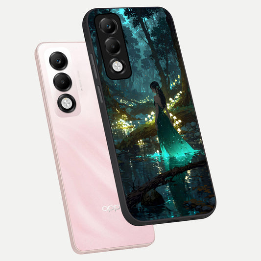  Enchanted Forest Glow phone case For Oppo K13x 5G showing premium glass back cover with detailed artwork