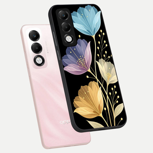  Flower Bloom Glow phone case For Oppo K13x 5G showing premium glass back cover with detailed artwork