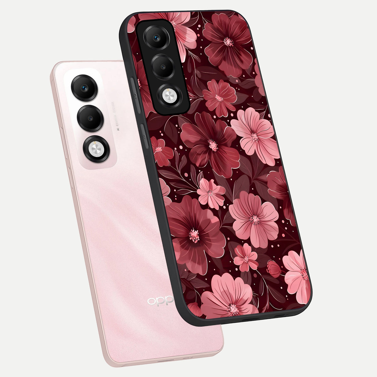  Flower Blush Bloom phone case For Oppo K13x 5G showing premium glass back cover with detailed artwork