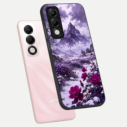  Flower Mountain View phone case For Oppo K13x 5G showing premium glass back cover with detailed artwork