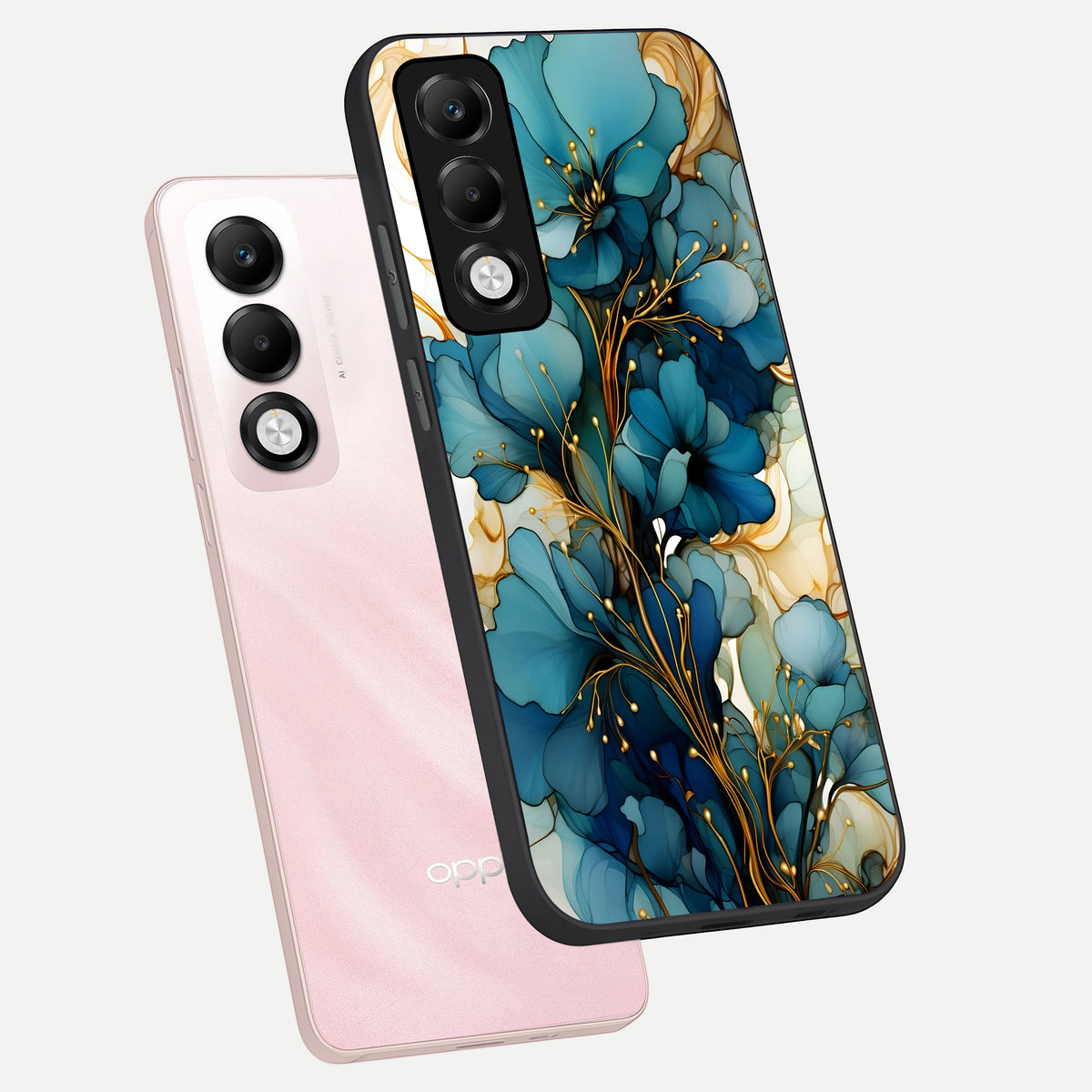  Golden Bloom Symphony phone case For Oppo K13x 5G showing premium glass back cover with detailed artwork