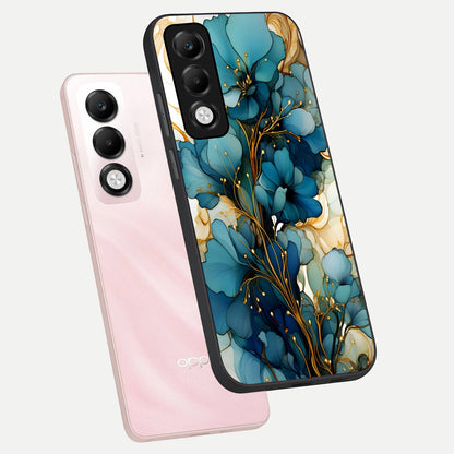  Golden Bloom Symphony phone case For Oppo K13x 5G showing premium glass back cover with detailed artwork