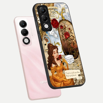  Golden Dream Belle phone case For Oppo K13x 5G showing premium glass back cover with detailed artwork