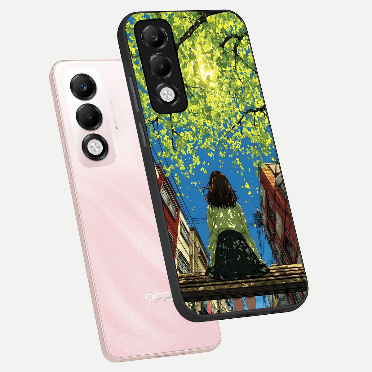  Golden Leaves Glow phone case For Oppo K13x 5G showing premium glass back cover with detailed artwork