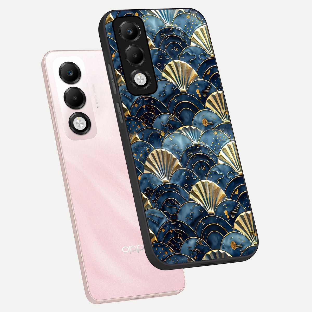  Golden Wave Luxe phone case For Oppo K13x 5G showing premium glass back cover with detailed artwork