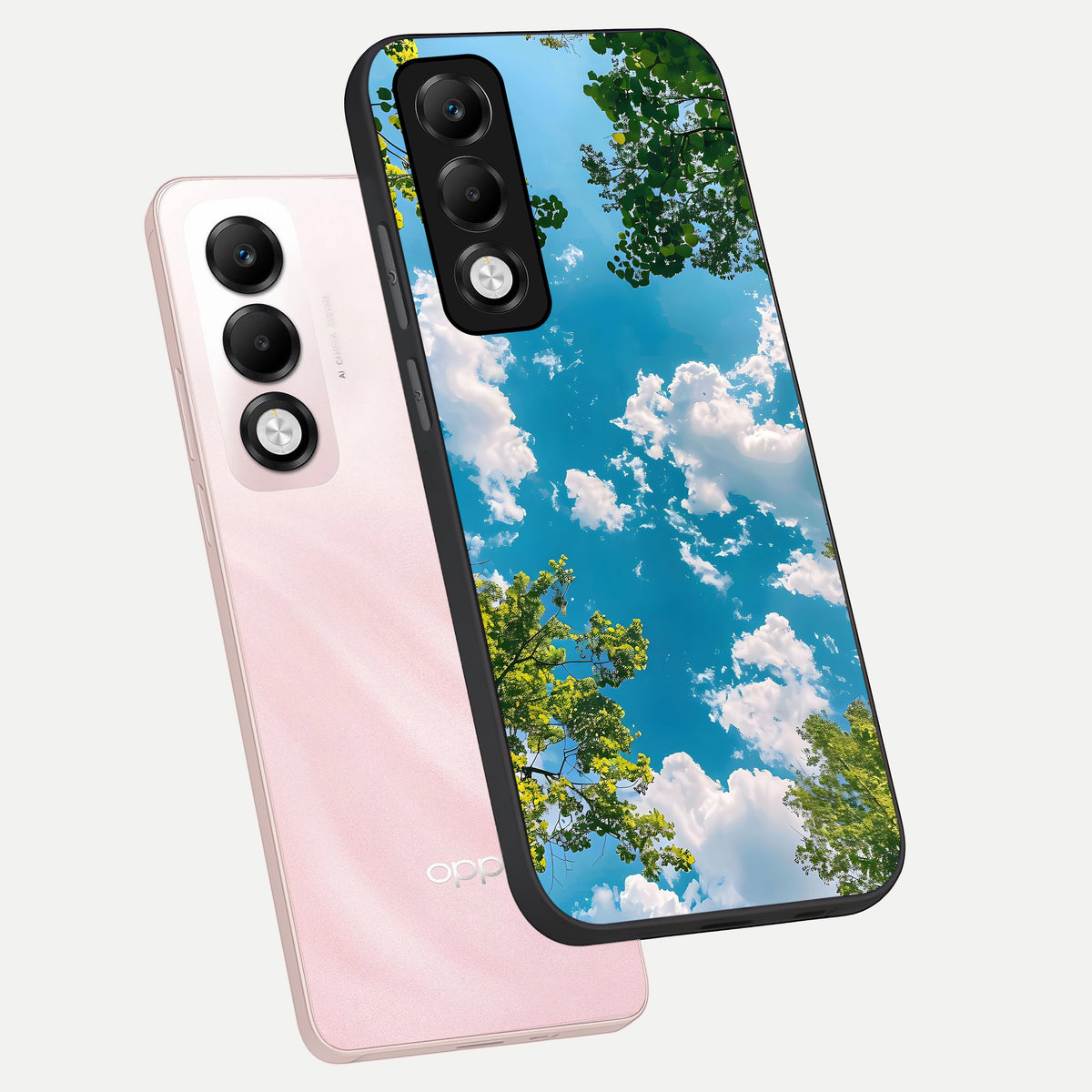  Green Moon Energy phone case For Oppo K13x 5G showing premium glass back cover with detailed artwork