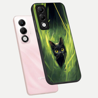  Hidden Cat Whisper phone case For Oppo K13x 5G showing premium glass back cover with detailed artwork