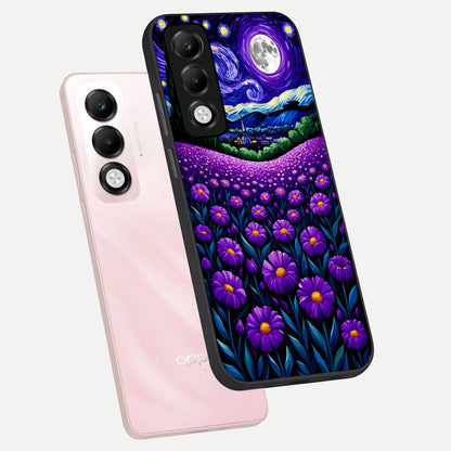 Lavender Moon Field phone case For Oppo K13x 5G showing premium glass back cover with detailed artwork