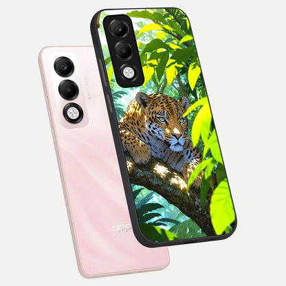  Leopard in Jungle phone case For Oppo K13x 5G showing premium glass back cover with detailed artwork