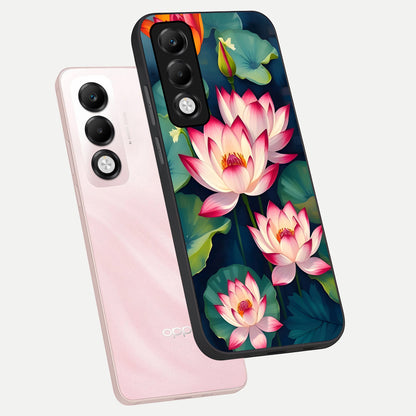  Lotus Dream Serenity phone case For Oppo K13x 5G showing premium glass back cover with detailed artwork