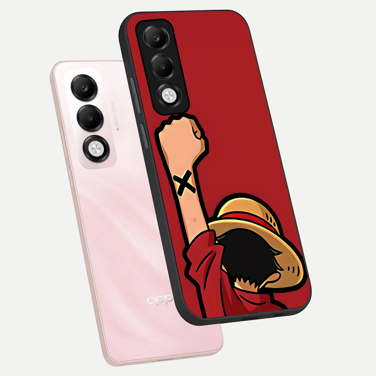 Luffy X Spirit phone case For Oppo K13x 5G showing premium glass back cover with detailed artwork