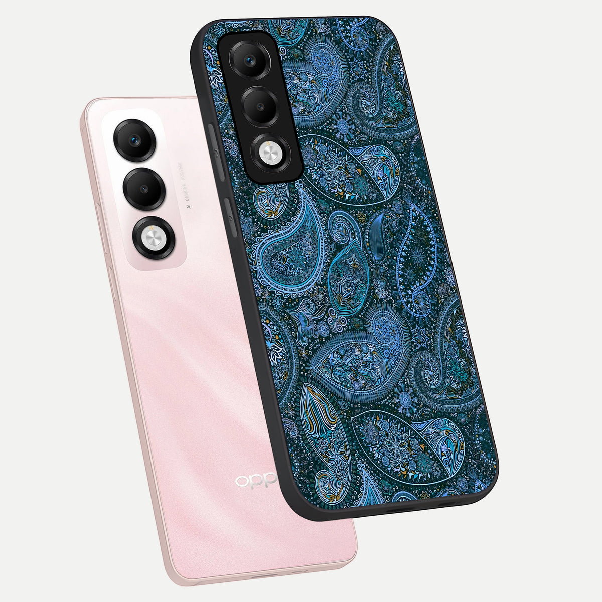  Midnight Paisley Glow phone case For Oppo K13x 5G showing premium glass back cover with detailed artwork
