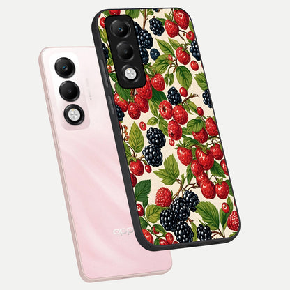  Mixed Berry Collage phone case For Oppo K13x 5G showing premium glass back cover with detailed artwork