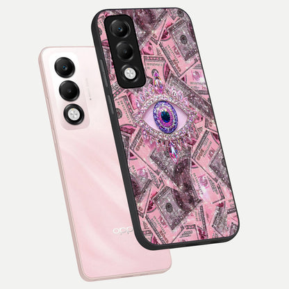  Money Eye Luxe phone case For Oppo K13x 5G showing premium glass back cover with detailed artwork