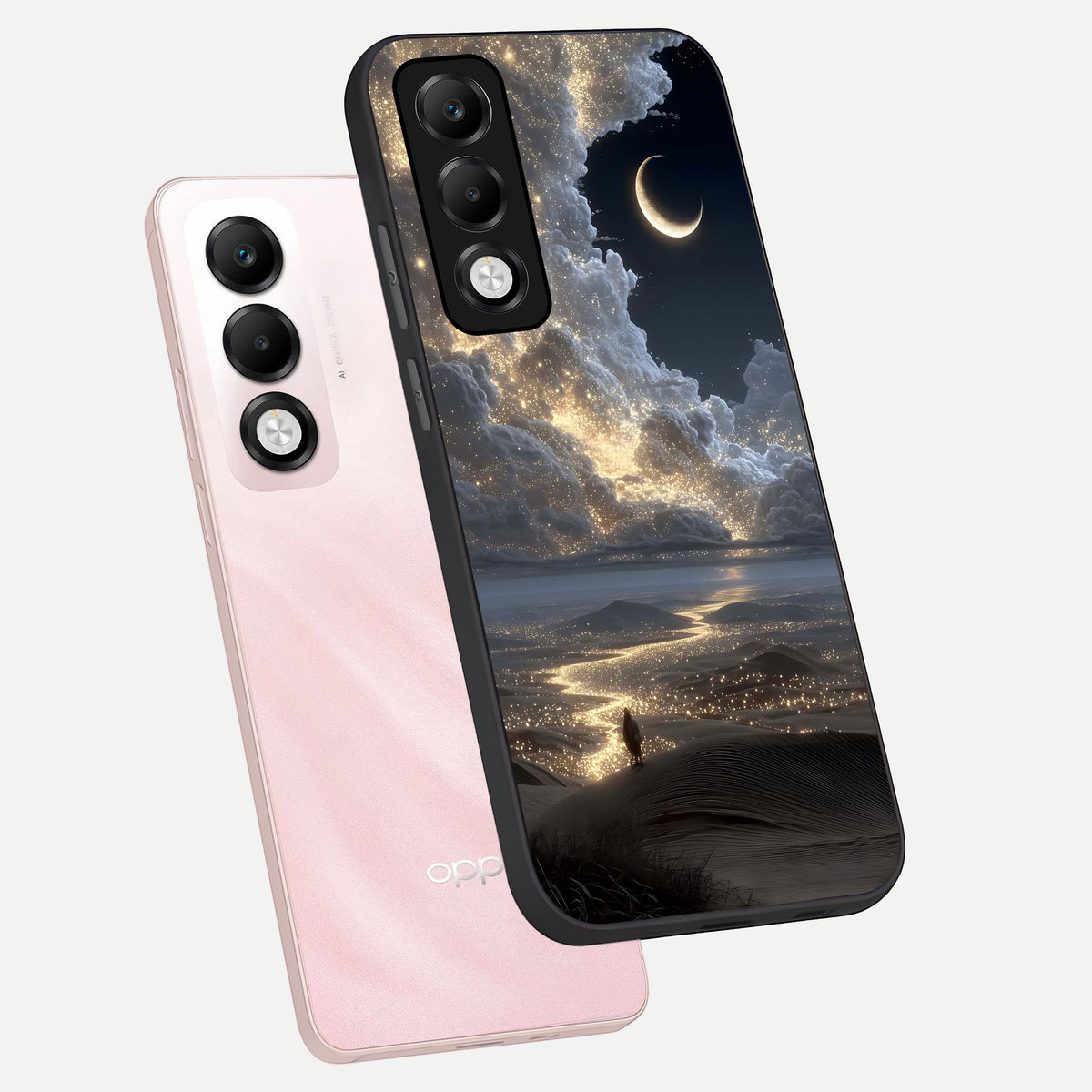  Moonlight Spark Path phone case For Oppo K13x 5G showing premium glass back cover with detailed artwork
