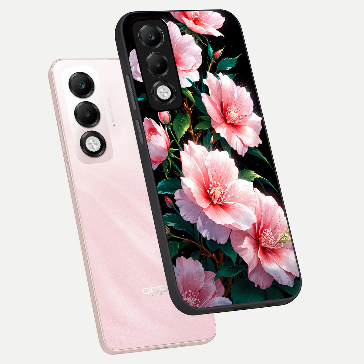 Peach Flower phone case For Oppo K13x 5G showing premium glass back cover with detailed artwork