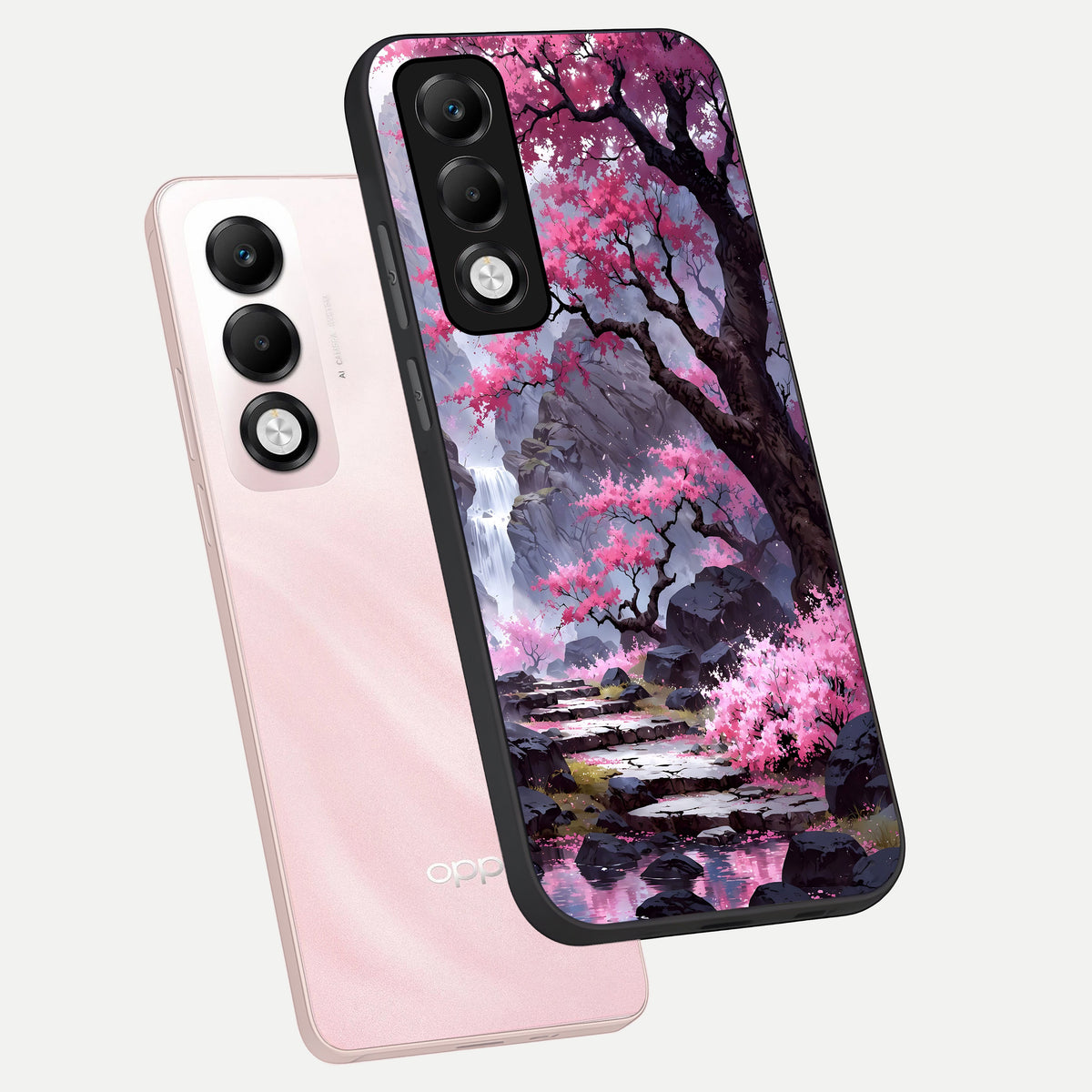  Pink Sunflower Glow phone case For Oppo K13x 5G showing premium glass back cover with detailed artwork