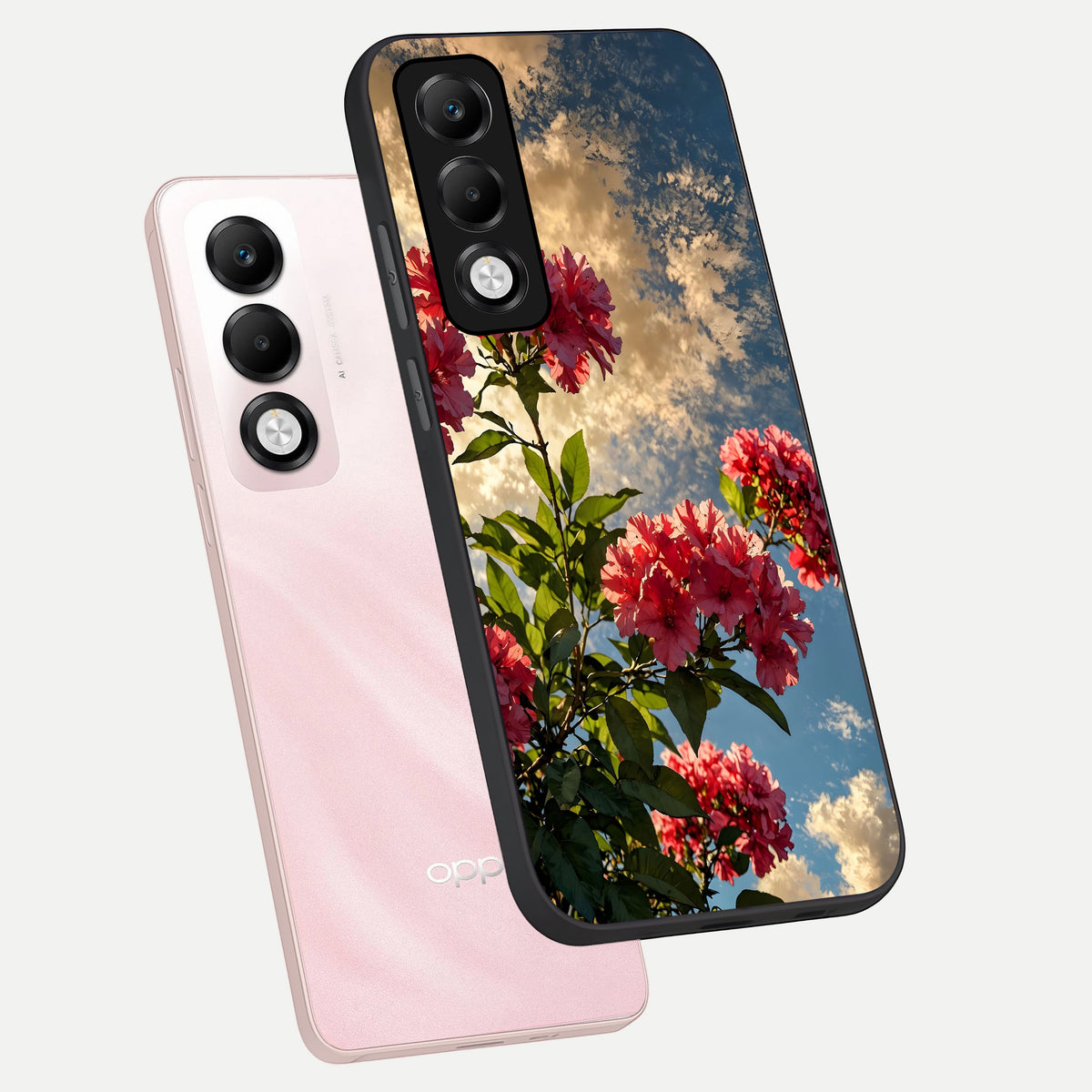  Red Bloom Skies phone case For Oppo K13x 5G showing premium glass back cover with detailed artwork