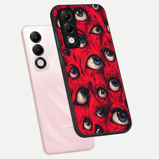  Red Eyes Pattern phone case For Oppo K13x 5G showing premium glass back cover with detailed artwork