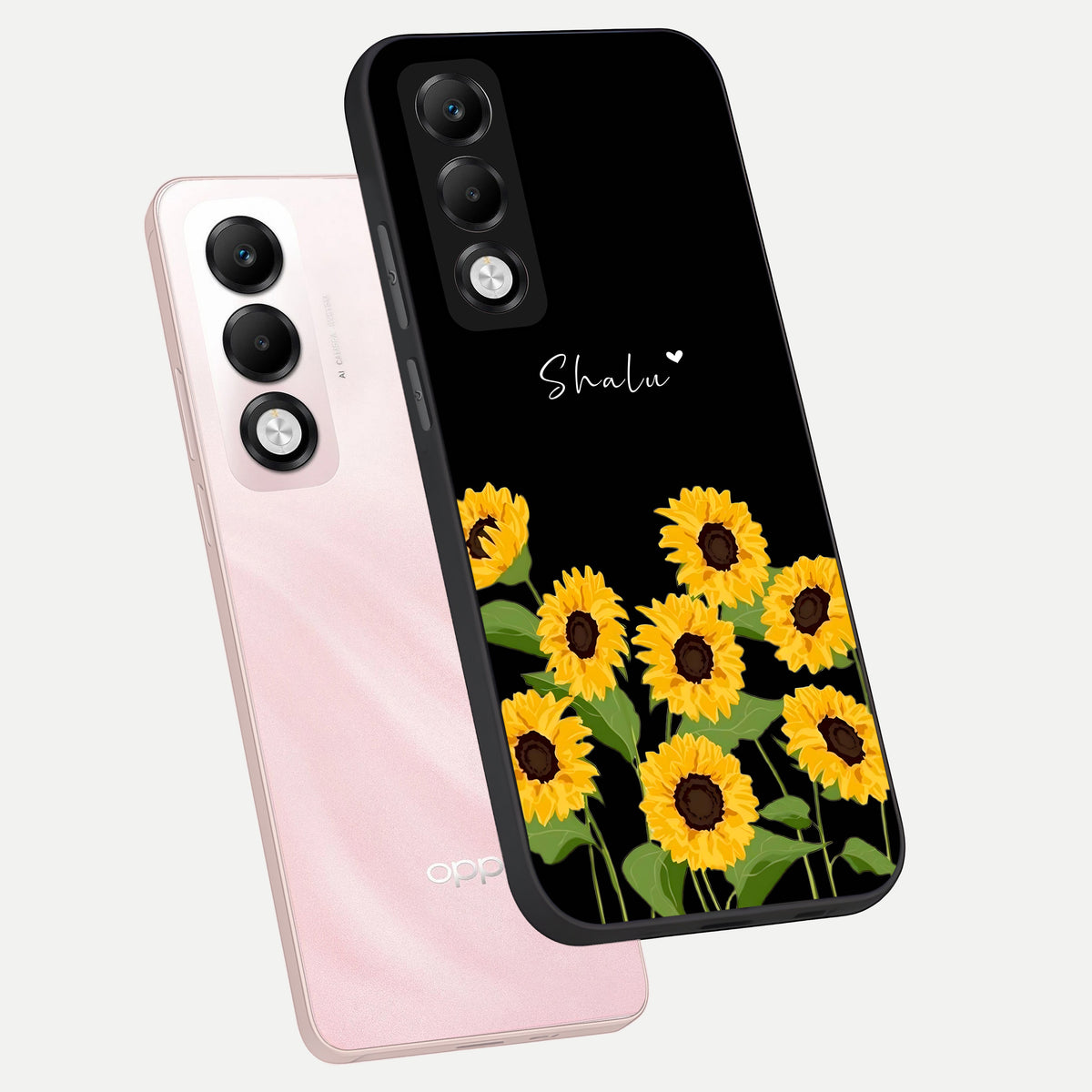 Sunflower Sky Bloom phone case For Oppo K13x 5G showing premium glass back cover with detailed artwork