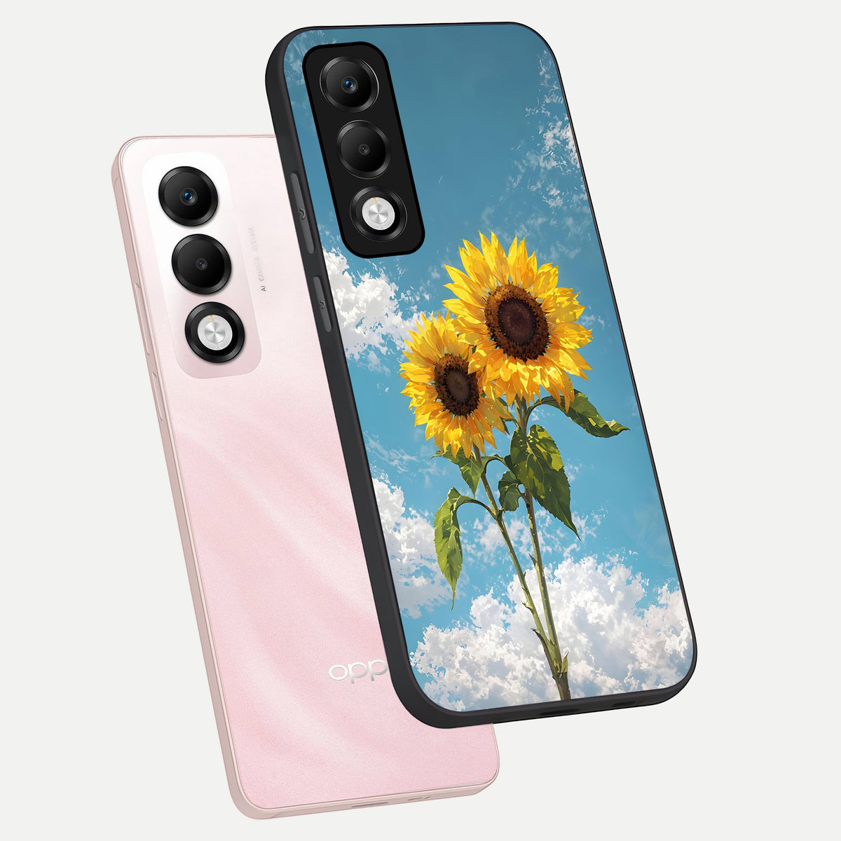  Sunlit Daisy Glow phone case For Oppo K13x 5G showing premium glass back cover with detailed artwork