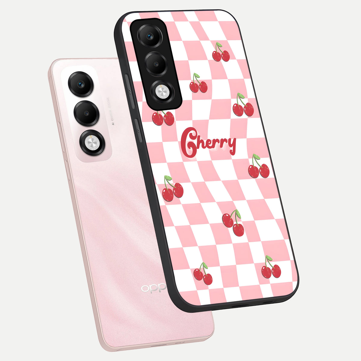  Sweet Cherry Vibes phone case For Oppo K13x 5G showing premium glass back cover with detailed artwork