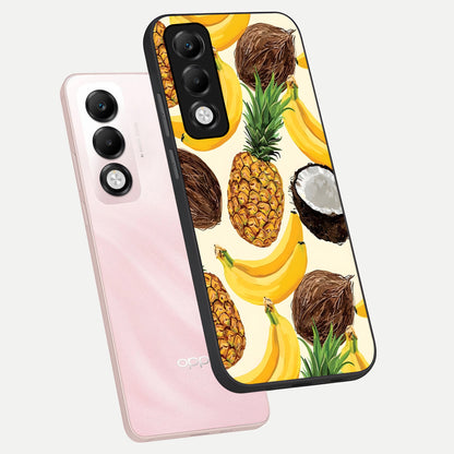  Tropical Fruit Mood phone case For Oppo K13x 5G showing premium glass back cover with detailed artwork