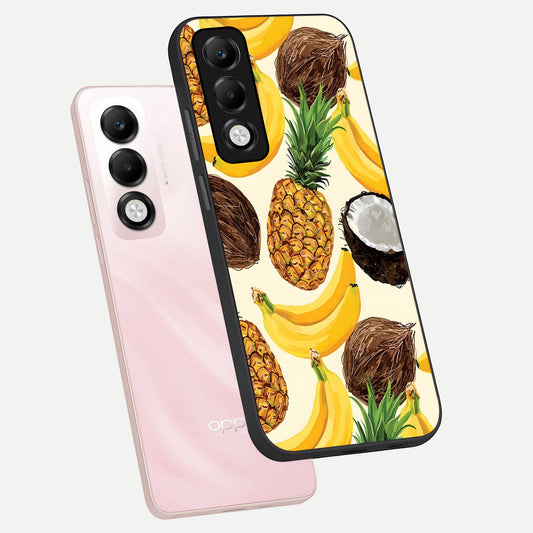  Tropical Fruit Mood phone case For Oppo K13x 5G showing premium glass back cover with detailed artwork