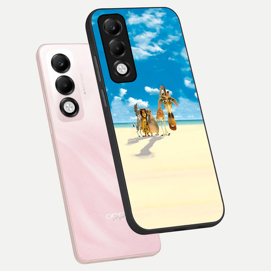  Tropical Fun Squad phone case For Oppo K13x 5G showing premium glass back cover with detailed artwork