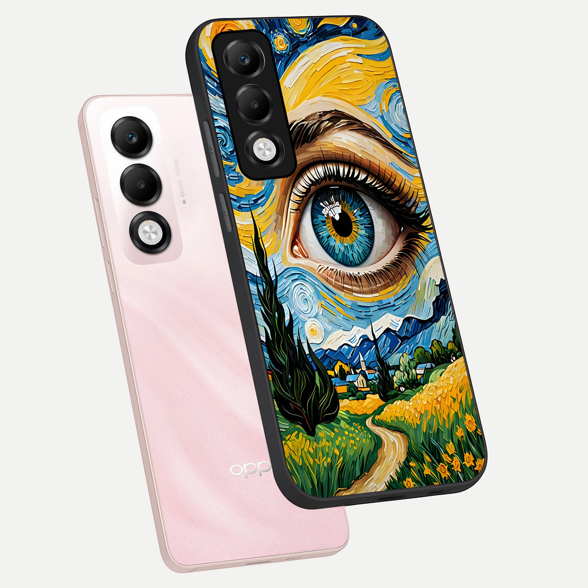  Van Gogh Eye phone case For Oppo K13x 5G showing premium glass back cover with detailed artwork