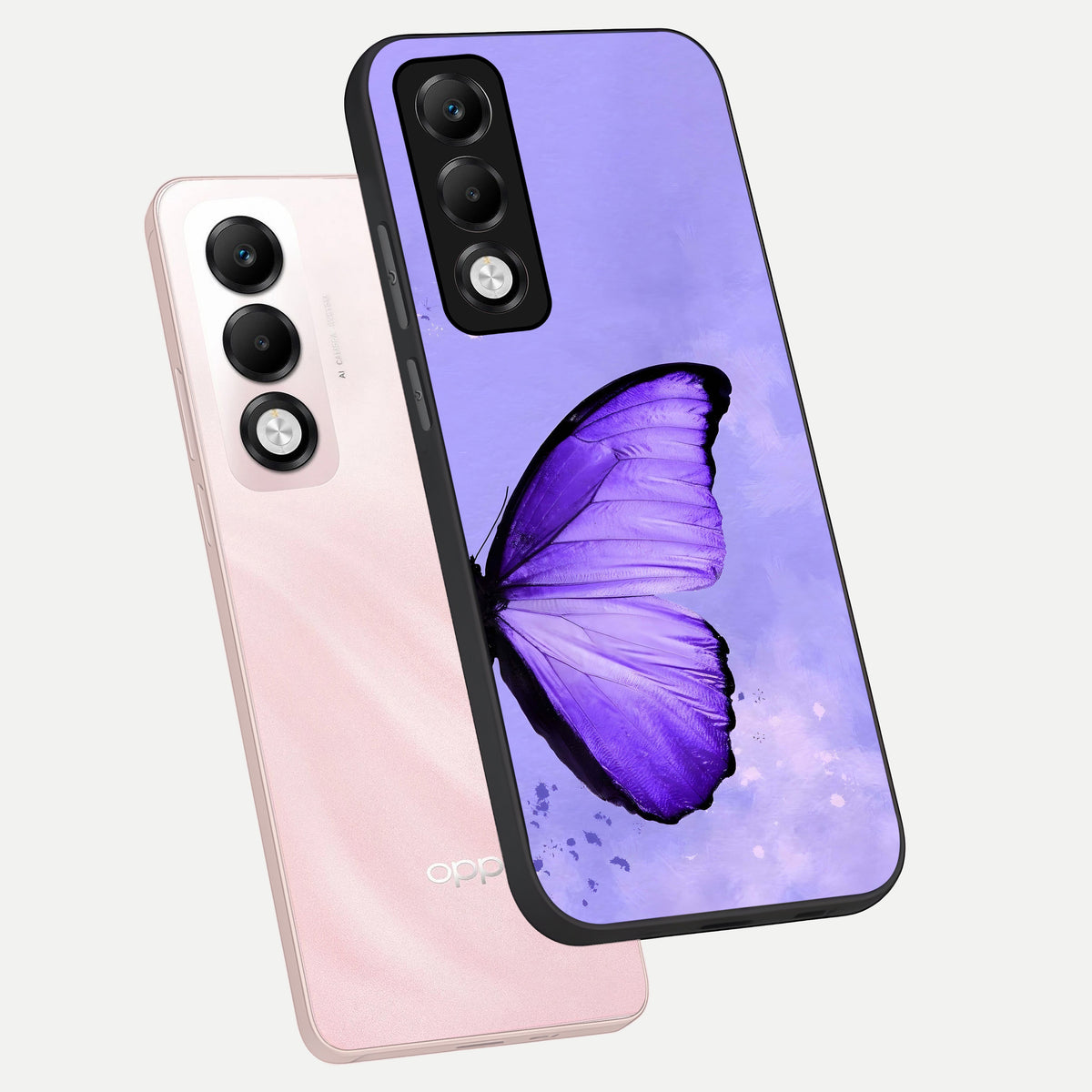  Violet Dream Wing phone case For Oppo K13x 5G showing premium glass back cover with detailed artwork