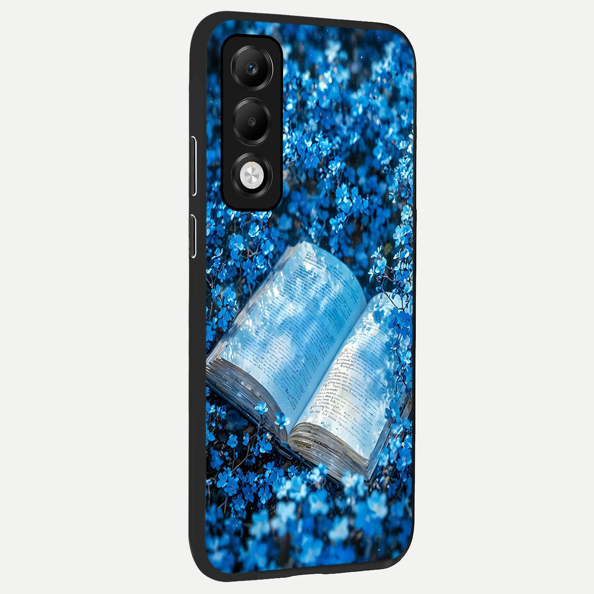  Blue Bloom Tales back cover For Oppo K13x 5G slim fit glass case with vibrant aesthetic design