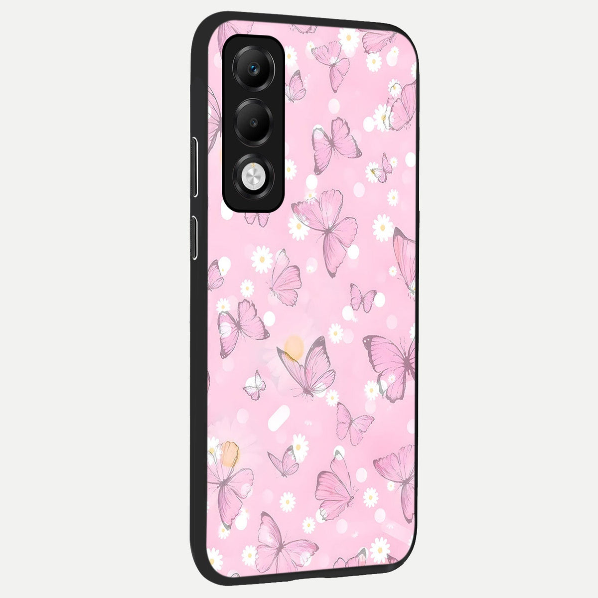  Blush Butterfly Garden back cover For Oppo K13x 5G slim fit glass case with vibrant aesthetic design