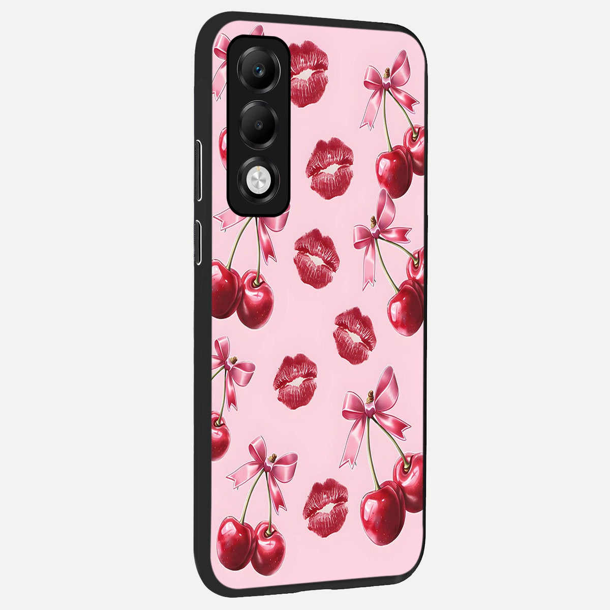 Cherry With Lips back cover For Oppo K13x 5G slim fit glass case with vibrant aesthetic design