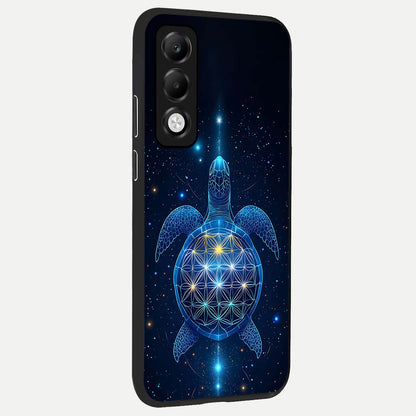  Crimson Blue Turtle back cover For Oppo K13x 5G slim fit glass case with vibrant aesthetic design